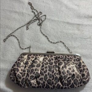 Lulu Townsend Animal Print Evening Lined Bag Purse Chain Strap